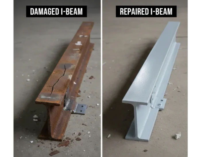 damaged I beam repairing